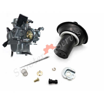 Мембрана карбюратора в зборі з вакуумною заслінкою, голкою та ремкомплектом, двигун YP250 250-300cc Yamaha Majesty, Leonardo, Linhai та ін.