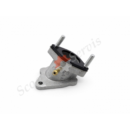 Впускний колектор перехідник карбюратора QJ125 GS125 алюмінієвий з штуцером для китайських мотоциклів 125сс 