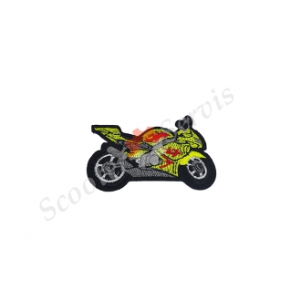 Термонаклейка спортивный мотоцикл Suzuki GSX-R, тканевая нашивка, наклейка на ткань