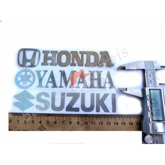 Наклейка металлическая, "Ямаха ", "Сузуки ", "Хонда"
