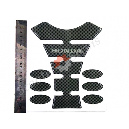 Наклейка на бак мотоцикла, Хонда, карбон, повний набір.