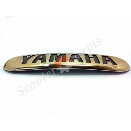 Наклейка "Yamaha", объемная, полукруглая, золото, хромированный пластик, на бак