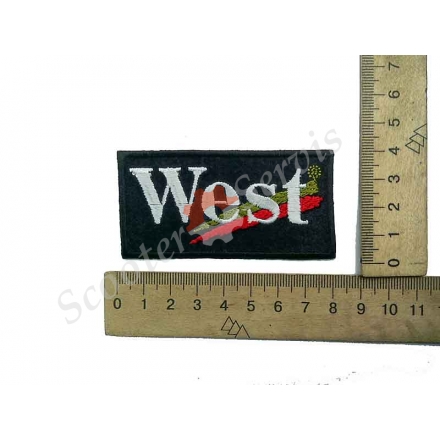 Термонаклейка "West", тканевая нашивка, наклейка на ткань