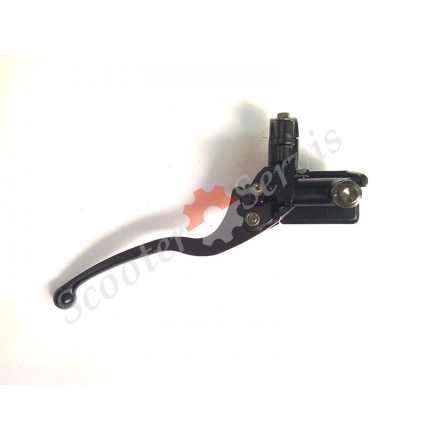 Ручка заднего гидравлического тормоза в сборе с тормозной машинкой RIQI GY6-125 (без резьбы под зеркало)