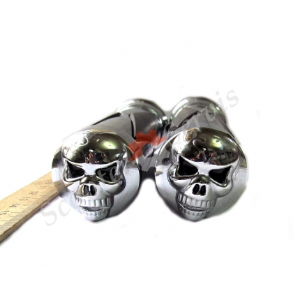Ручки руля хромированные "скелет Джокер" для чоппера, или ретро скутера, на руль диаметром 22мм, 25мм